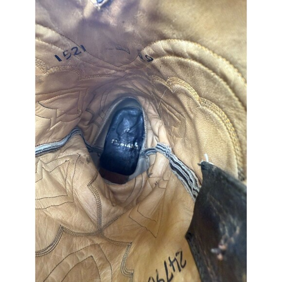 Vintage Laredo Montana Cowboy Western Boots Men's Sz 9 Toe Stitched Pattern - Picture 12 of 12